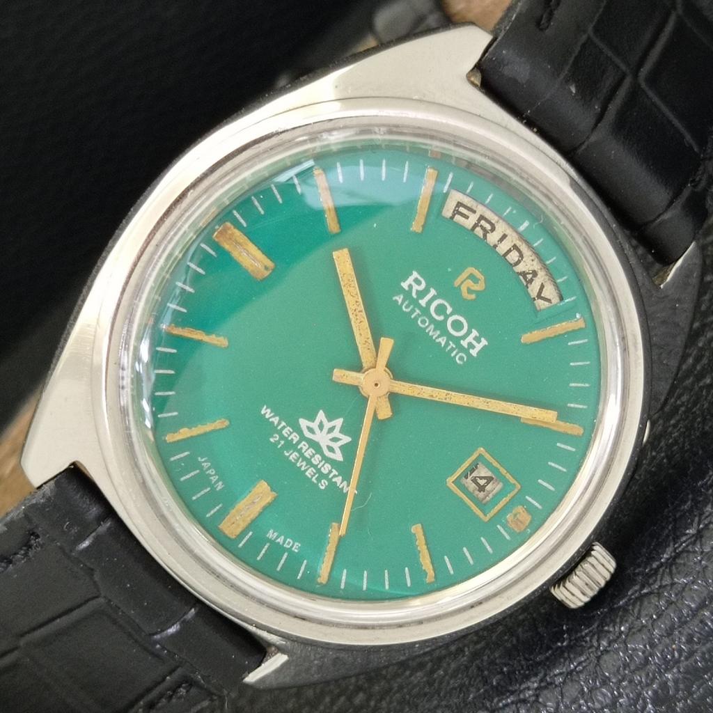 

ВИНТАЖНЫЕ АВТОМАТИЧЕСКИЕ ЧАСЫ RICOH R31 ЯПОНИЯ МУЖСКИЕ ЗЕЛЕНЫЙ ЦИФЕРБЛАТ a500640-5 R153-a500640