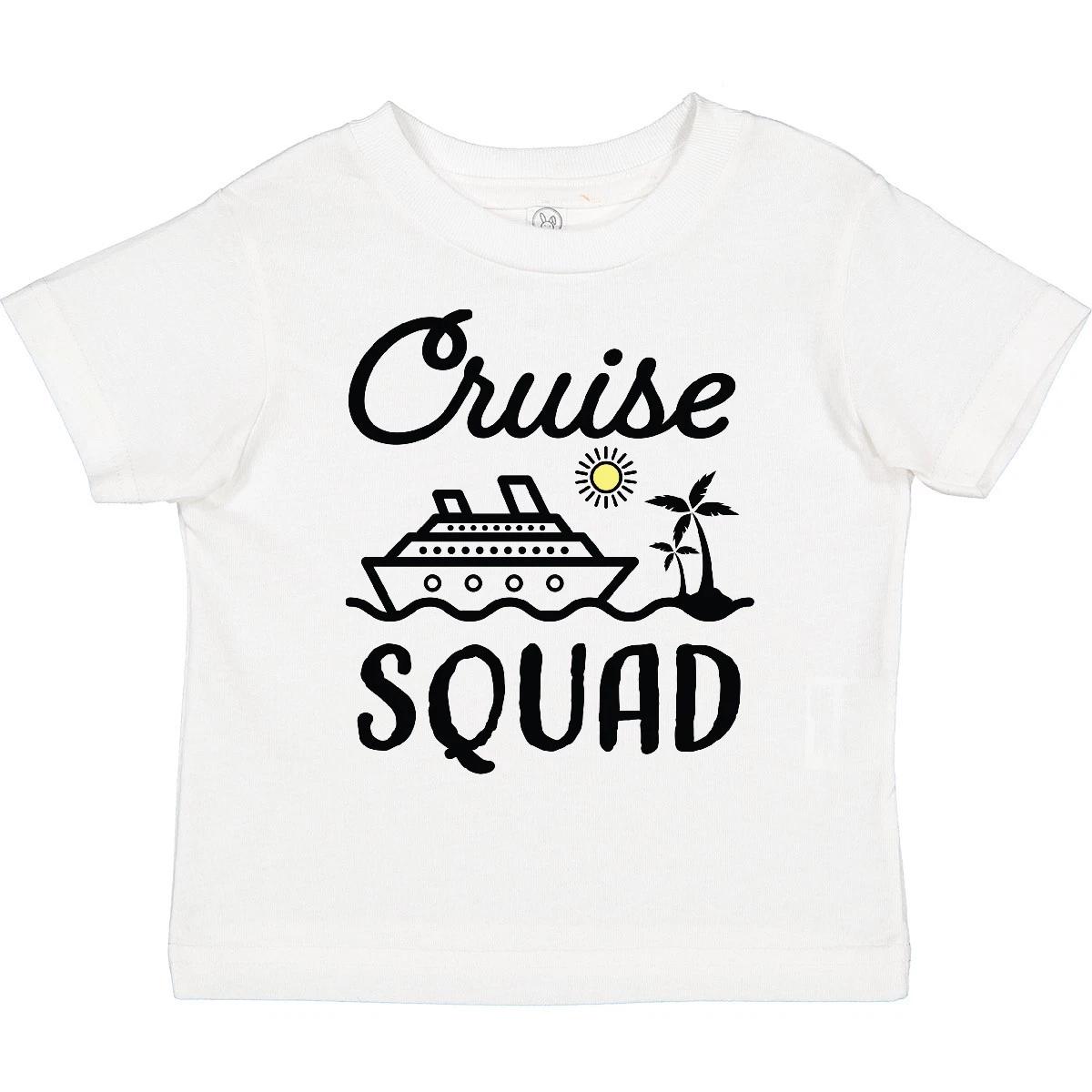 Inktastic Cruise Squad With Vector Cruise Ship And Palm Trees Toddler T-Shirt 140