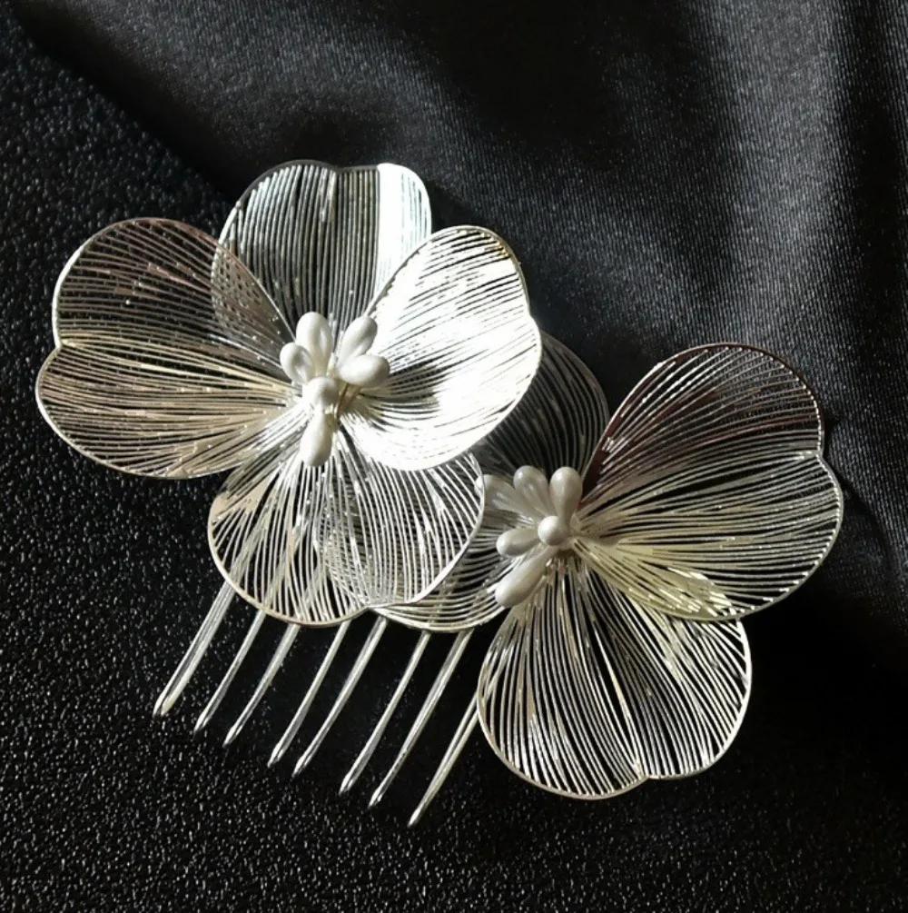 Alloy Flower Hair Clips Women's Hairdo Accessories Fashion Bridal Wedding Hair Comb Women's Headwear Wedding Accessories