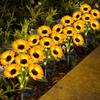 Yellow Flower Solar Sunflower Lawn Lamp 3/6 Heads Ground Mounted Light  Yard Decoration