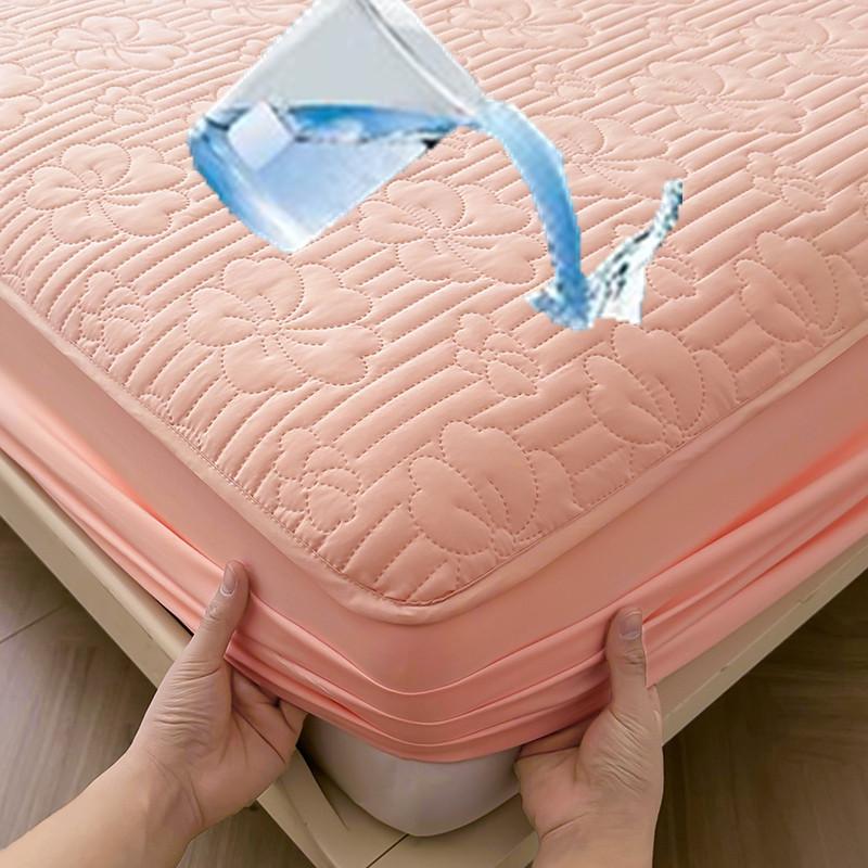 Bonenjoy 1pc Mattress Cover Waterproof Bedspread Quilted Fitted Sheet Solid Color Bed Cover Protetor De Colchão (No Pillowcase)