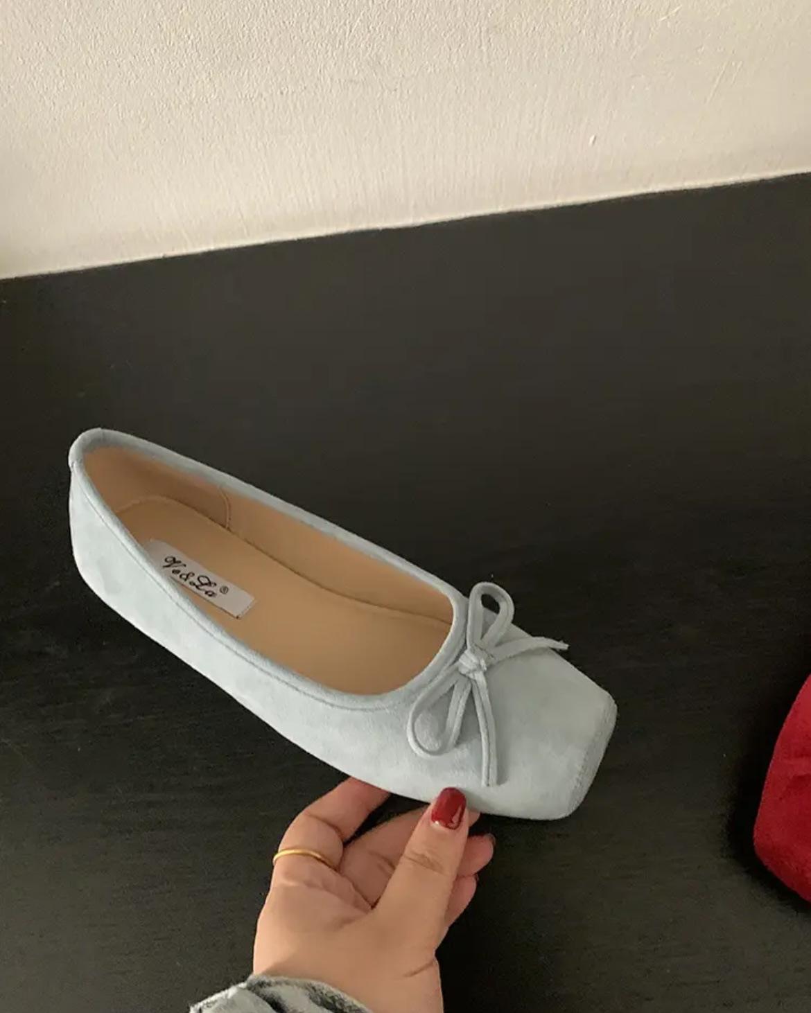 

Flat shoes French bow women s shoes red small single shoes ballet shoes spring and summer new ladyshoes soft-soled shoes 39 синій