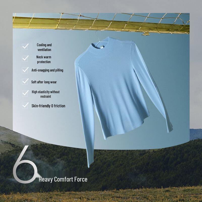 Beneunder Women's Semi-High Collar Long Sleeve Base Layer Top SF026