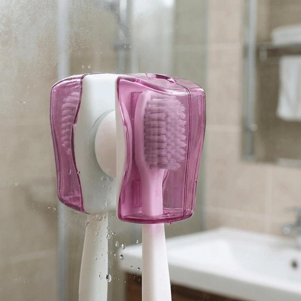 3PCS Suction Cup Protector Case Portable Toothbrush Protector Dust Protective Cover Bathroom