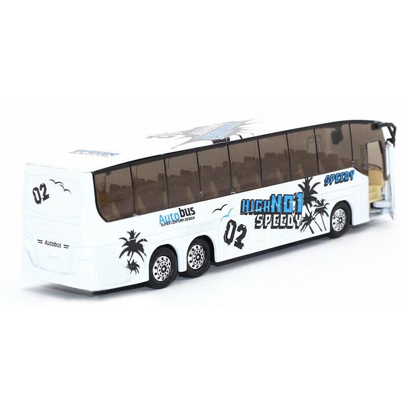 Exquisite 150 Diecast Metal Alloy Bus Toy For Kids With Openable Doors Music Light