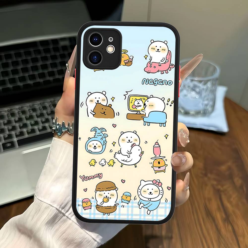 Popular Cute J-Joke B-Bear For IPhone 15 16 Pro Max 11 12 13 14 XS XR X Plus 16E Matte Translucent Phone Cover