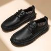 Men's Casual Leather Shoes 2025 Autumn and Winter New First-layer Cowhide Men's Shoes Low-top Middle-aged and Elderly Shoes Soft-soled Dad Shoes