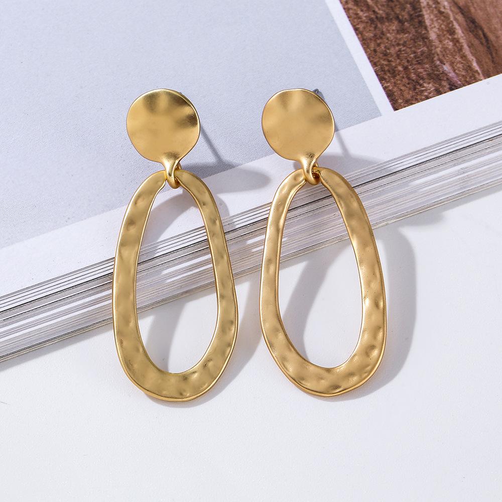 

Vintage bohemian women s versatile earpins geometric port style mid-length tapping face earrings