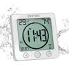 Waterproof Digital Clock with Timer, Thermometer and Hygrometer, Half-Body Bath Clock, Bath Clock with Heatstroke Prevention Function, Wall-Mounted or
