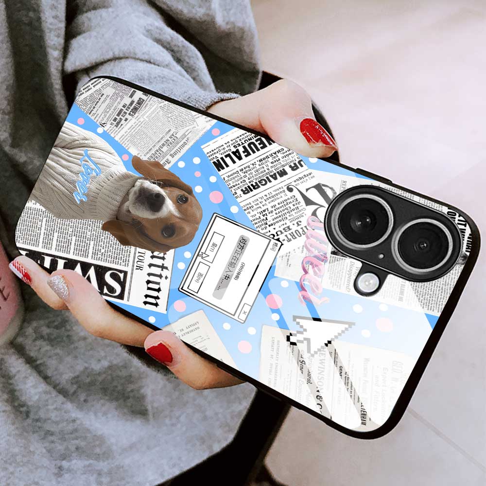 For iPhone 17 Case TPU PC Tempered Glass Pattern Printing Anti Drop Phone Back Cover