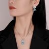 Jewelry Simulation Rose Cut Sea Blue Petal Pendant Set Main Stone 12Mm