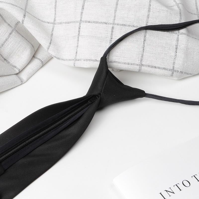 Herren 8cm Einfarbig Reißverschlusskrawatte - Rot, Schwarz, Blau für Business, Freizeit oder Hochzeit