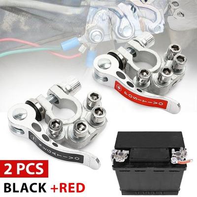 2PCS Quick Release Disconnect Car Battery Terminal Battery Terminal Connectors Positive Negative