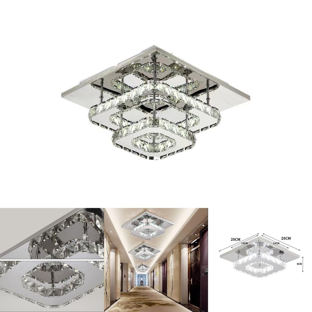 Elegant Square Crystal Led Ceiling Light Modern Minimalist Design For Living Room