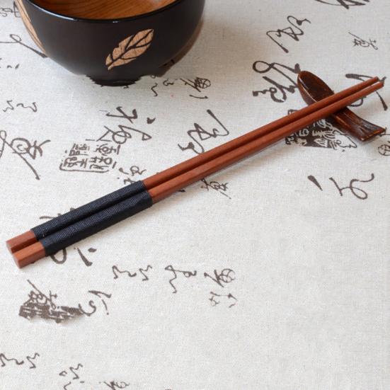 Portable Travel Chinese Style Wood Chopsticks Spoon Fork with Storage Pouch