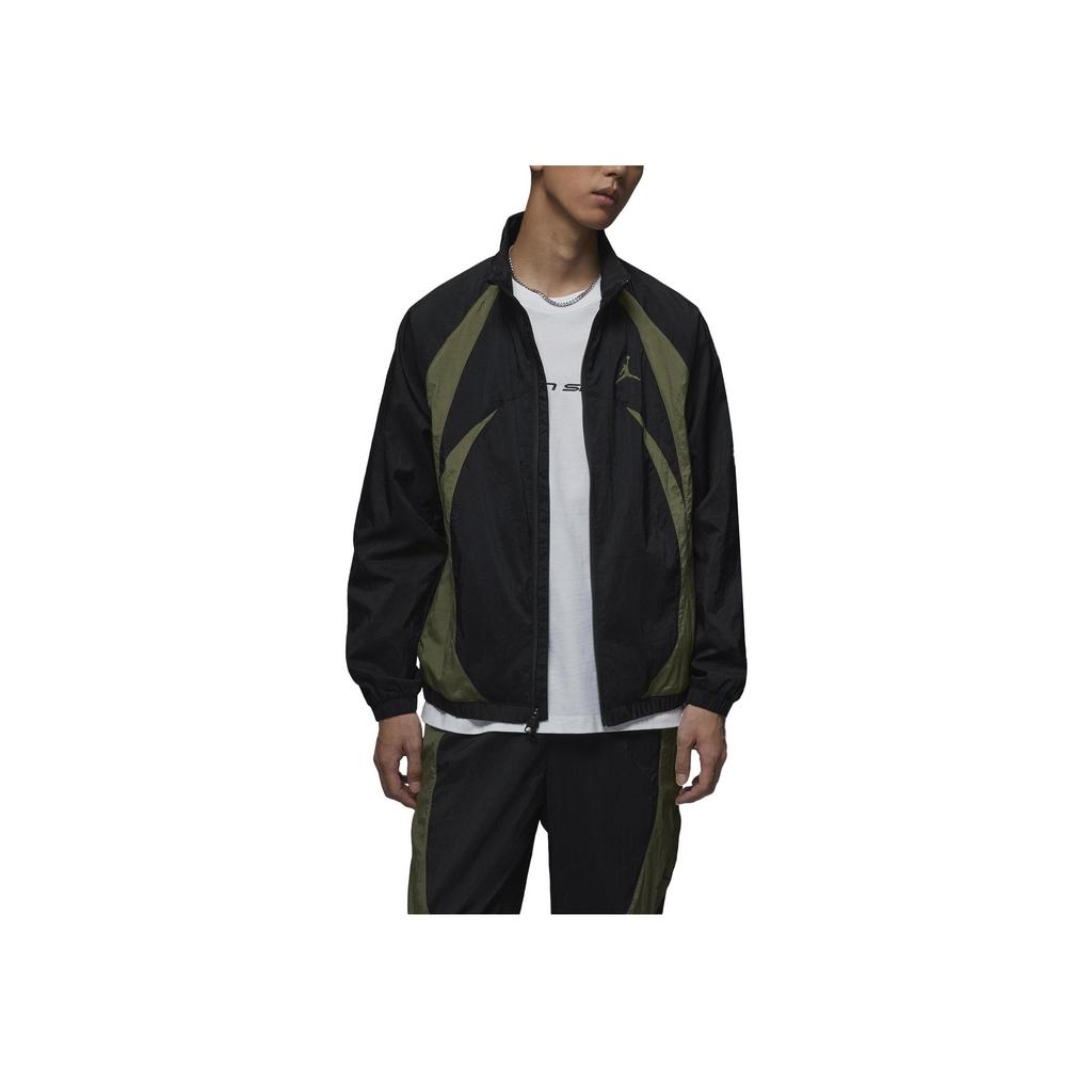 Jordan Men's Dri-Fit Woven Stand-Up Collar Jacket 'Black/Olive' FN5849-011