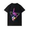Pánská trička s potiskem Evangelion nadměrných velikostí Bavlněné topy Letní Anime Neformální Černá trička