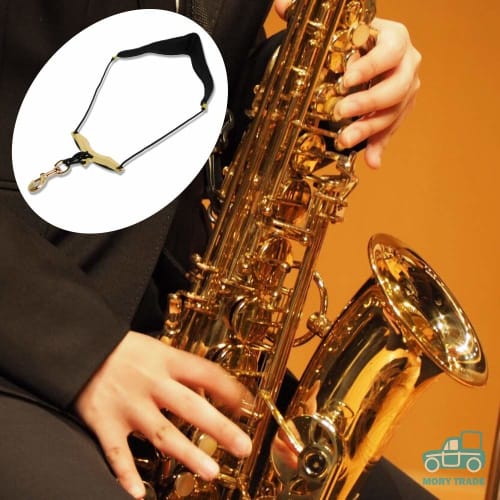 morytrade Saxophone Strap Shoulder Harness for Alto, Tenor, and Baritone Saxophones (Black)