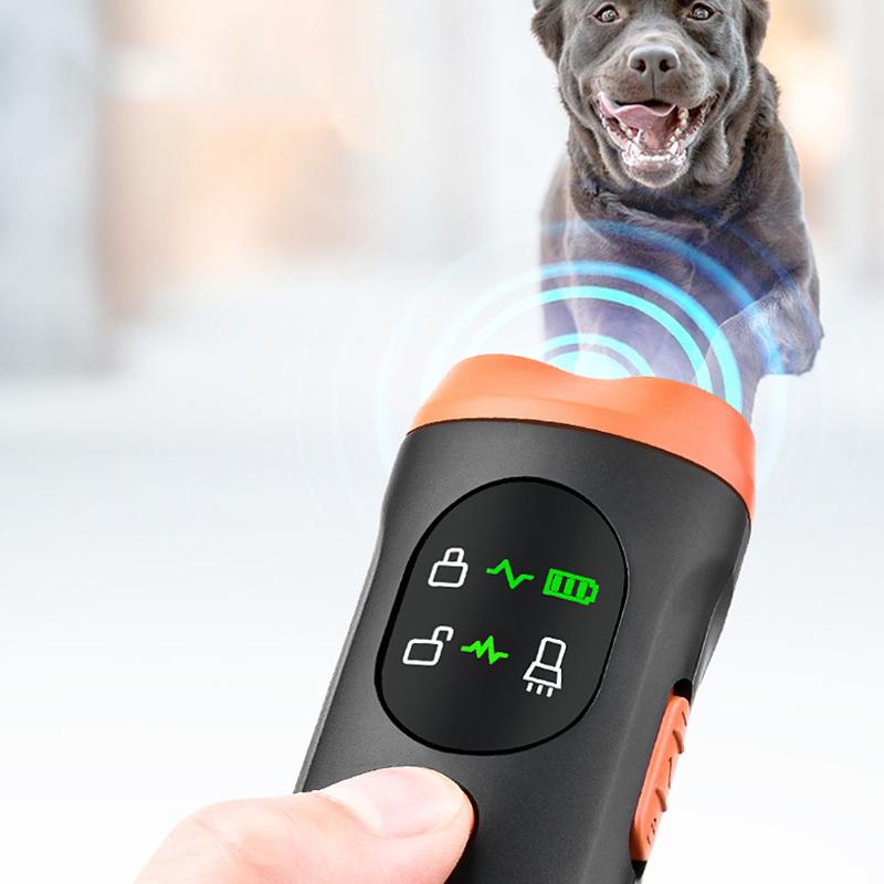 Dispozitiv Ultrasonic de Respingere a Câinilor de Companie, Deterent pentru Lătratul Câinilor cu Lanternă LED, Repelente Reîncărcabile pentru Dresajul Câinilor, Instrument Anti-Lătrat