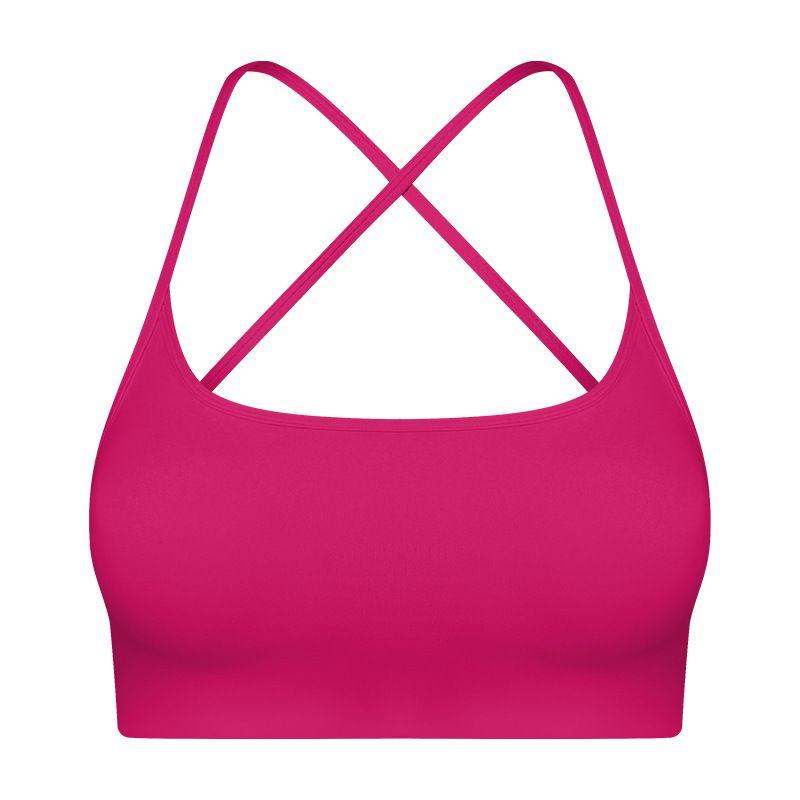 2023 New Cut Out Cross Beauty Back Exercise Underwear Women's Thin Square Collar Workout Top Sexy Yoga Bra Quick-Drying