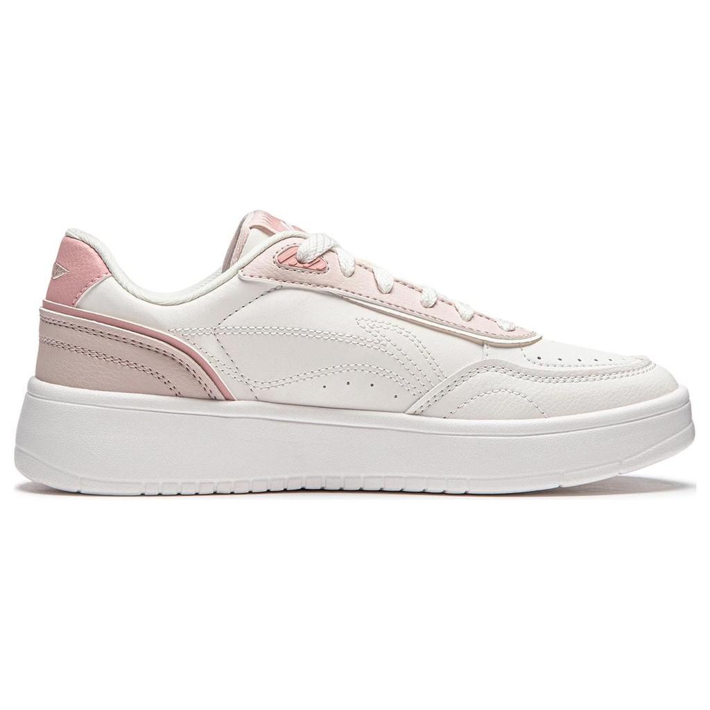 New LiNing Su Slip Resistant, Abrasion Resistant, Breathable, Height Increasing Low top Skateboard Shoes Women's Pink White AGCU112-1