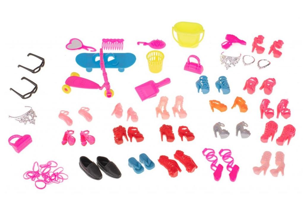Clothes, dresses, accessories for dolls, set of 85 pieces, birthday gift