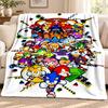 Sonic Blanket Flannel Blanket Soft Cozy Plush Throw for Sofa Bed Lightweight Home Decoration Outdoor Camping