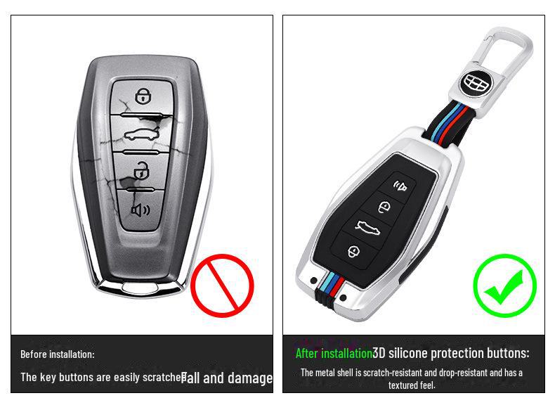 Geely Xingrui Key Bag: Fits 19-21 Dihao GS, Binyue, Haoyue, Binrui Car Key Covers and Buckles