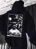Sakura Graphic Printed Hoodie Men's Autumn and Winter Casual Fashion Long-sleeved Sweatshirt Daily Street Clothing