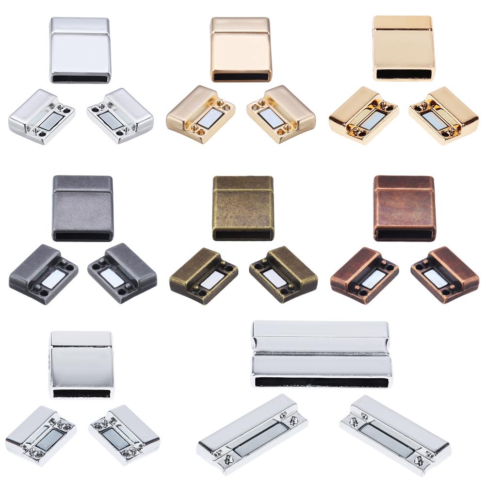 5-10pcs/lot High Quality Alloy Magnetic Buckles Flat Leather Rope Connectors Clasps For DIY Bracelet Necklace Making Accessories
