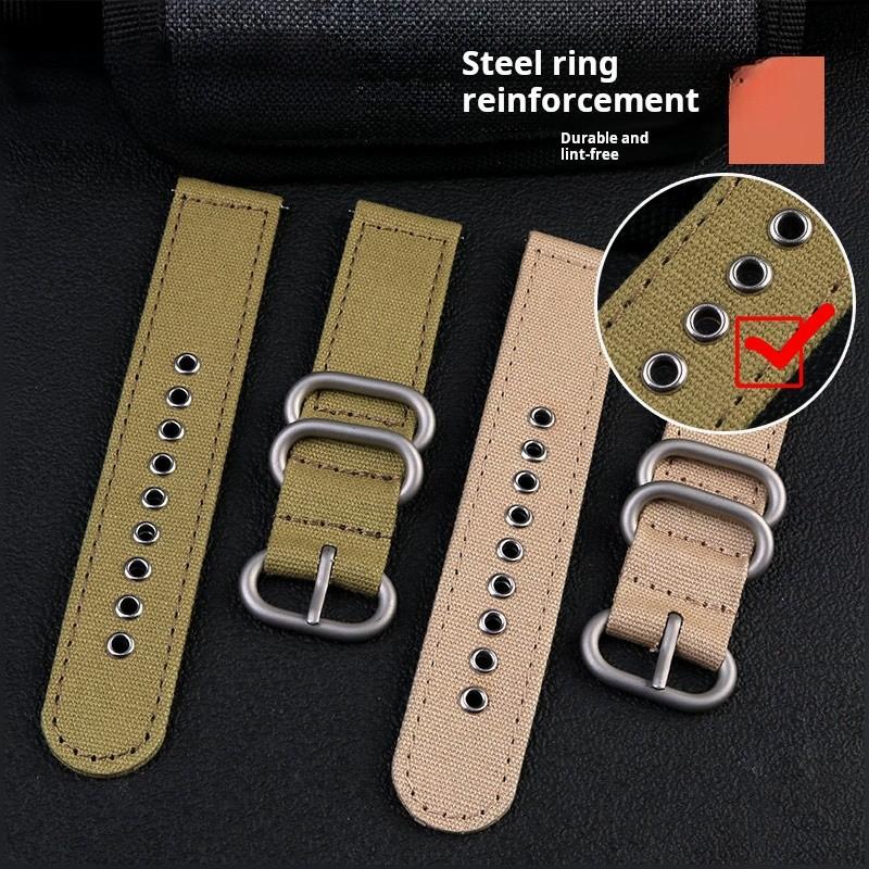 20mm 22mm Quick Release Men Watchband For Hamilton Khaki H68201993 Timex Citizen Canvas Replacement Watch Strap Gray Blue Nylon