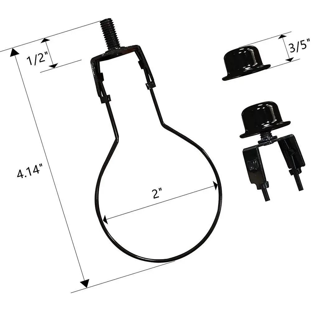Durable Harp Includes Light Bulb Clip Supporting Iron Lamp Shade Cap Finial Top Holder Adapter Lamp Decoration