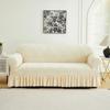 1 PC Jacquard Sofa Cover with Skirt Splash Can Be Easily Removed Couch Cover Protector of Bench with Armrest