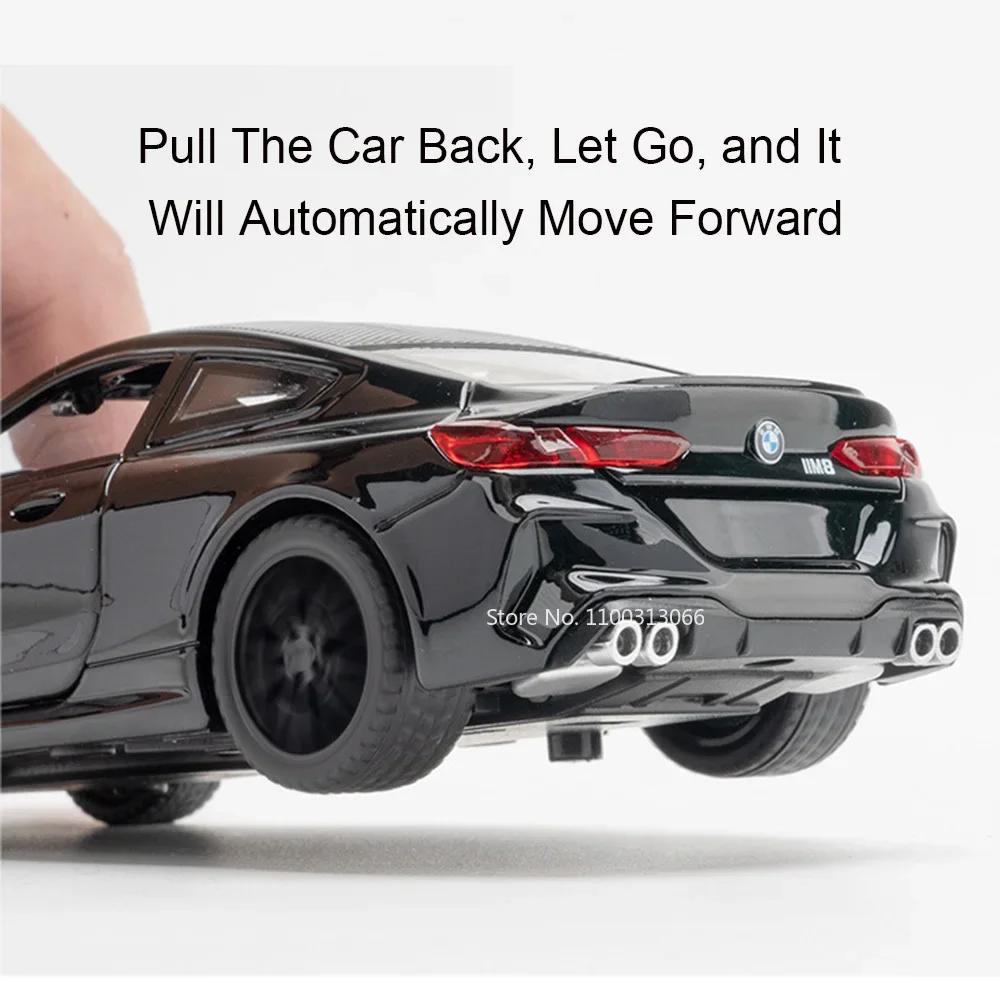 1:32 Scale M8 Models Toys Diecast Cars Doors Opened Rubber Tires Miniature Vehicle Light Music Police Car for Boys Perfect Gifts