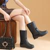 Fashion 2025 New Thick Wear-resistant Rain Boots A Middle Tube Outdoor Women's Waterproof Anti Slip Cotton Warm Rain Boots Winter Boots