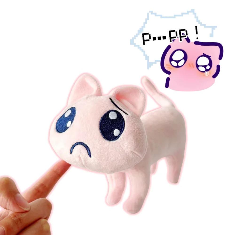 TreasuringU 20cm Pink Cat Plush Toys Kawaii Cartoon Cat Stuffed Dolls Cute Unhappy Cat Plushie Toy Birthday Gifts