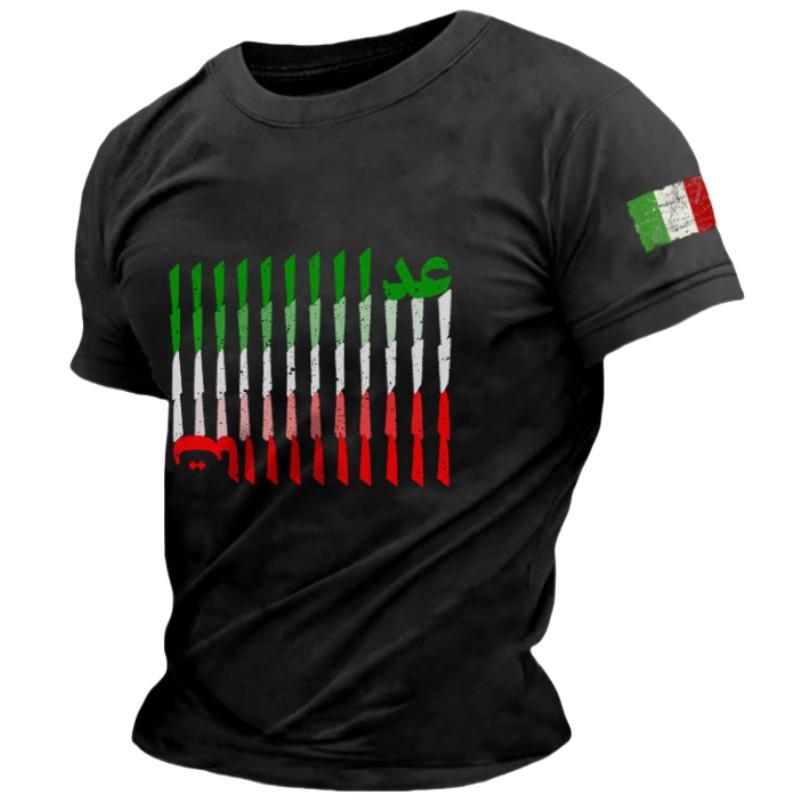Einfache Italienische Flagge Grafiken T-Shirts Sommer Mode Kurzarm O-Ausschnitt 3D-gedruckte T-Shirts Lässige Streetwear Herrenhemd