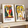 Abstraktní Picasso Galerie Umění Nástěnné Umění Neutrální Tón Chodba Plakát Severská Barva Plátno Malba Domácí Dekorace Ložnice