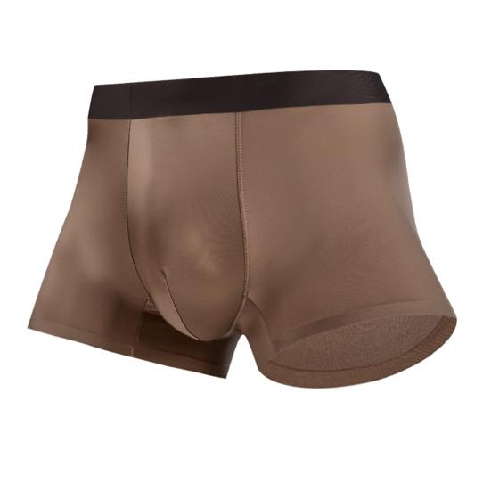 Herren Boxershorts Elastischer Bund Mittelhoch Schmale Passform Boxer-Slips Weicher Atmungsaktiver Stoff U-Konvex Eisseide Unterhosen