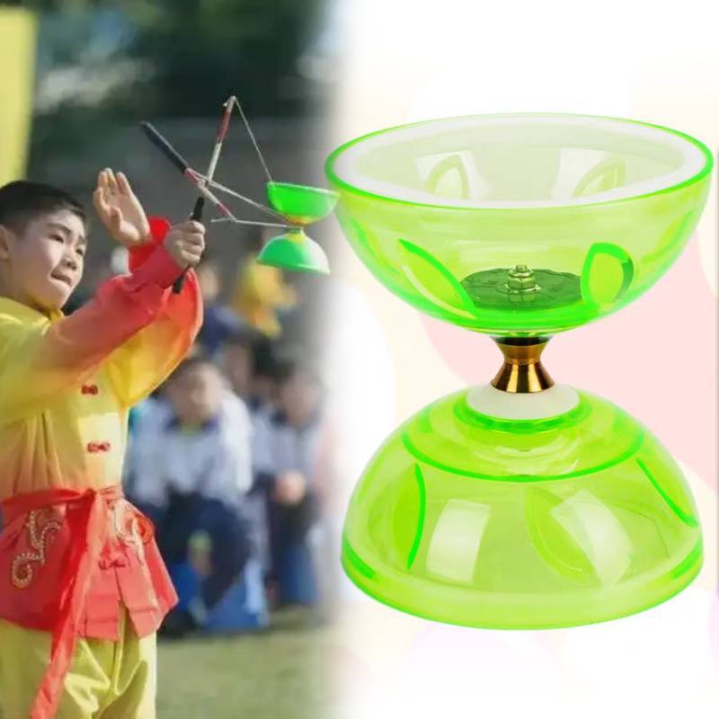 Traditional Plastic Diabolo With Triple Bearing For Kids And Seniors Educational Toy Set