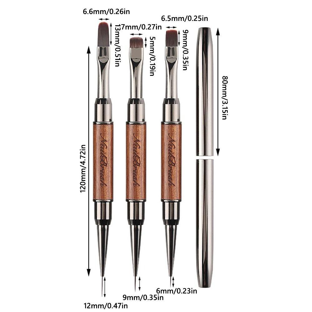 Professional Nail Liner Brush Sandalwood Pole Nail Art Phototherapy Pen Nail Painting