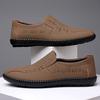 % Casual leather shoes soft sole soft surface driving lazy shoelace-free shoes