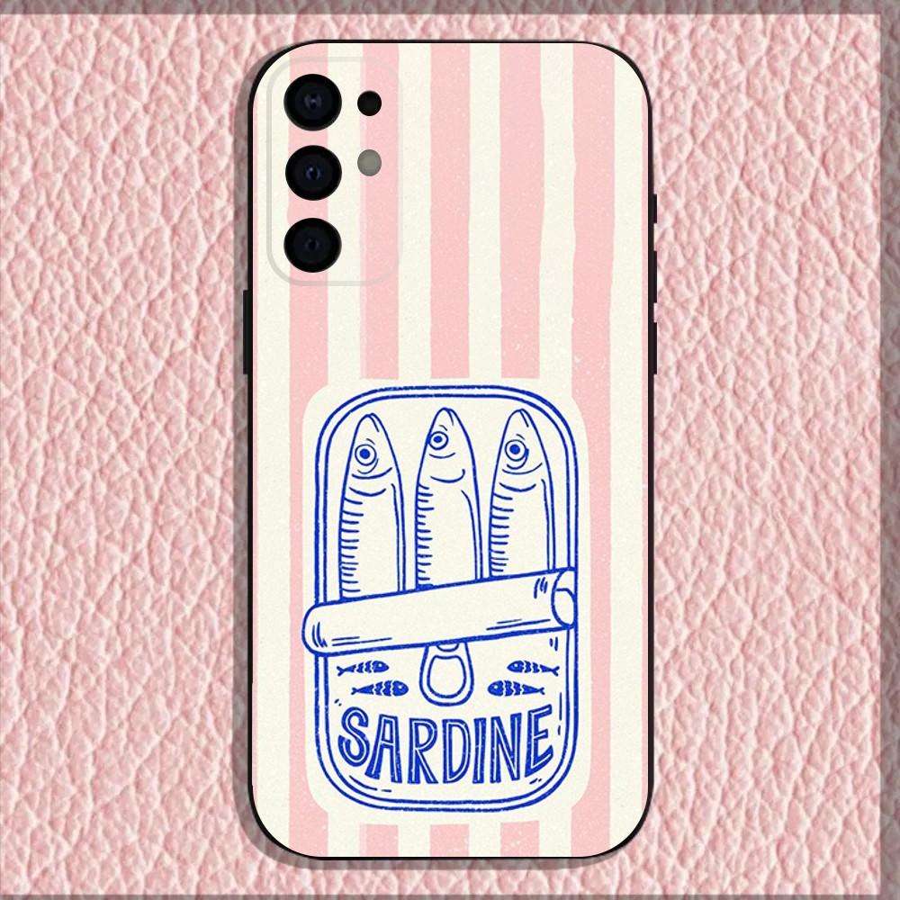 

Sardines Canned Phone Case For Samsung S25,S24,S21,S22,S23,S30,Ultra,S20,Plus,Fe,Lite,Note,10,9,5G Black Cover Samsung S235G