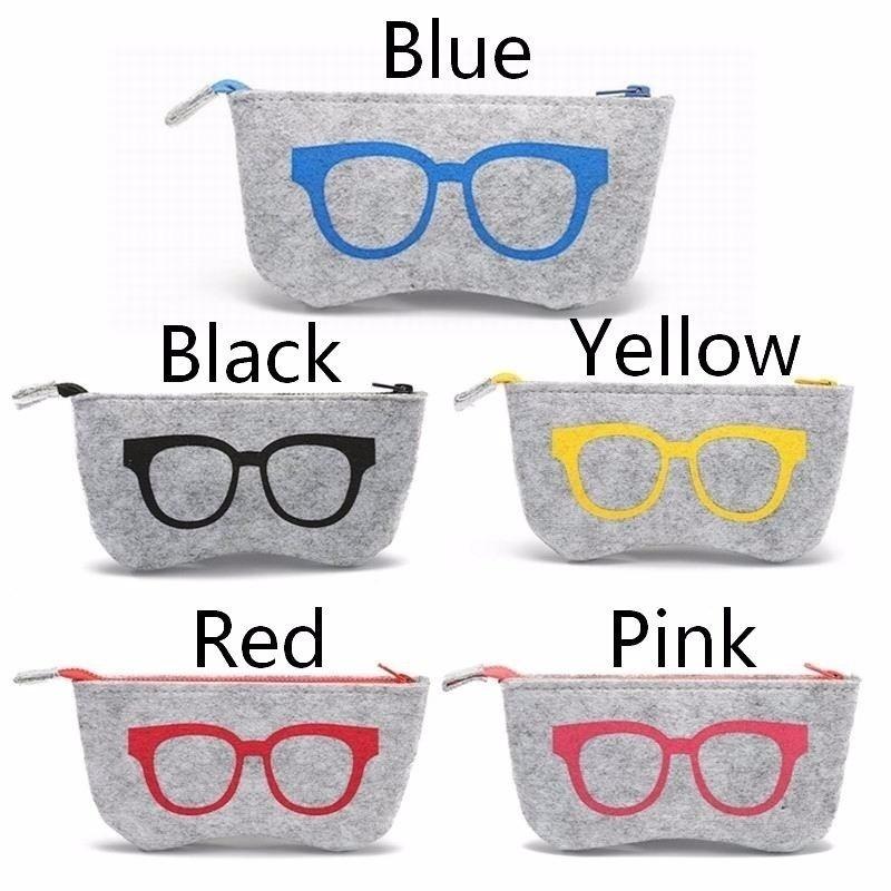 Multifunctional Personality Cosmetic Bag Unisex Soft Zipper Wool Felt Cloth Eyewear Accessories Glasses Bag.