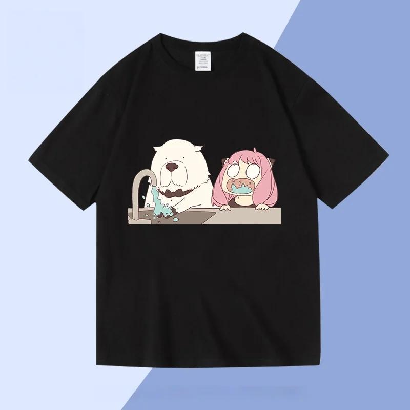 Spy X Family Collaboration Men's and Women's Cotton T-shirts Anime Themed Children's Clothing, Casual Home T-shirts