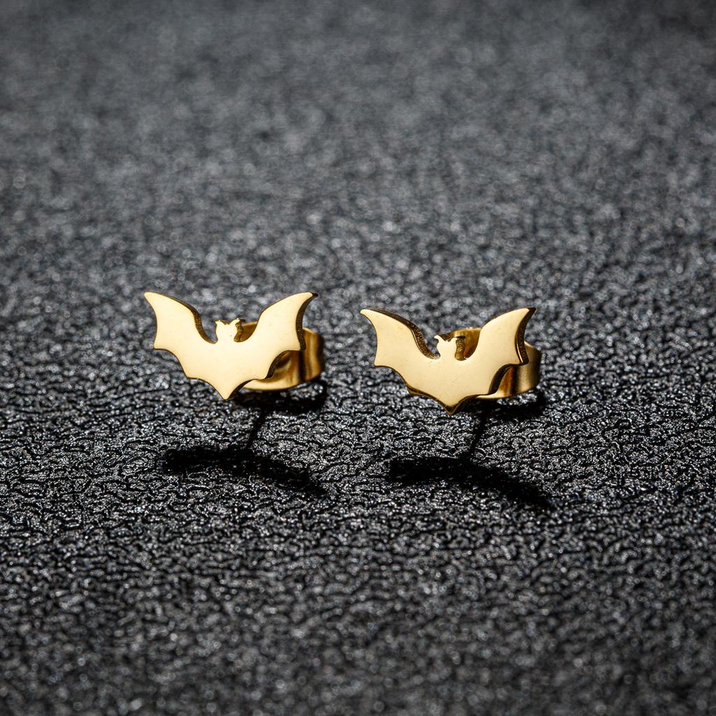 horrible halloween vampire bat earrings for teens stainless steel simple stud earrings premium jewelry Festival party gifts