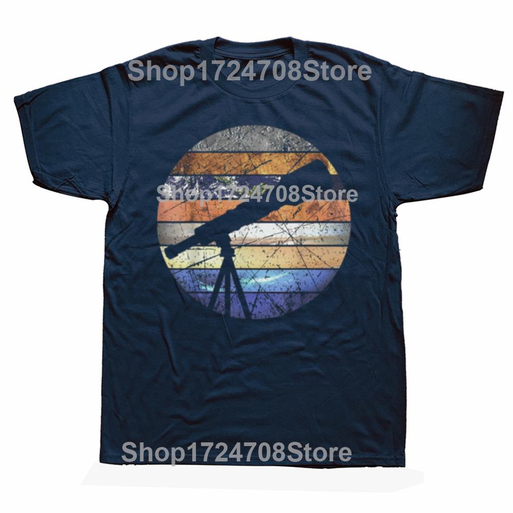 Funny All Planets Solar System Telescope Astronomy T Shirts Summer Graphic Cotton Streetwear Birthday Gifts Tshirt Men