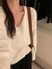 European Autumn/Winter V-Neck Pure Wool Sweater - Women's Thick, Loose, Knitted Pullover with Lapel.