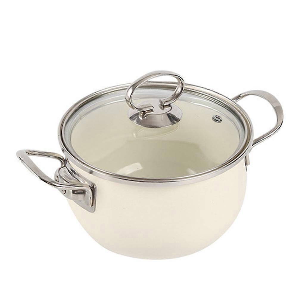 Enameled Iron Casserole-Dish Pot for w/ Premium 304 Stainless Steel Handle Lid Non-Stick Kitchen Cookware 2L/2.5L/4.7L S
