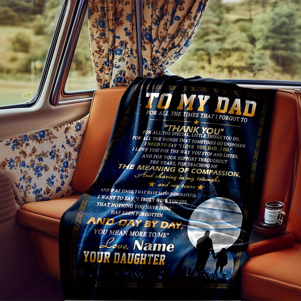 Dad Angel Wings Blanket Personalized Name Soft Comfortable Stylish Blanket Car Blanket Perfect For Travel Camping Outdoor Home Suitable For All